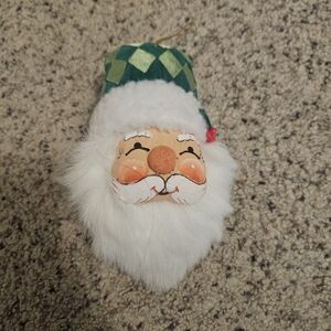 Annalee Vintage Christmas Santa Claus Ornament with Green Hat